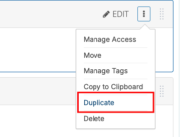 A unit with the Duplicate icon selected and highlighted.